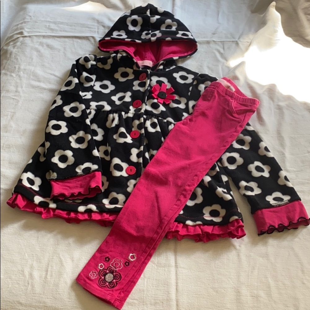 Girls fall/spring fleece coat/leggings 5